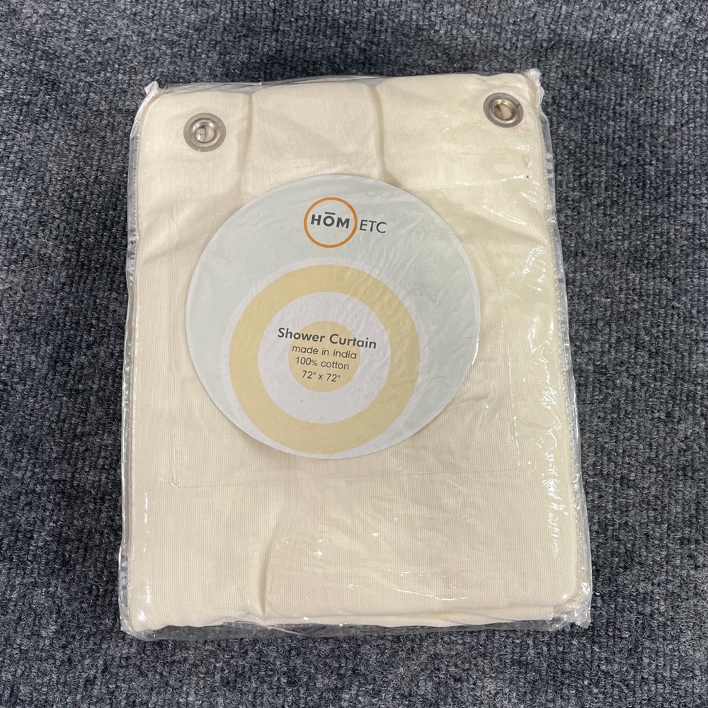 *NWT HOM ETC Beige 100% Cotton Shower Curtain - Picture 6 of 7